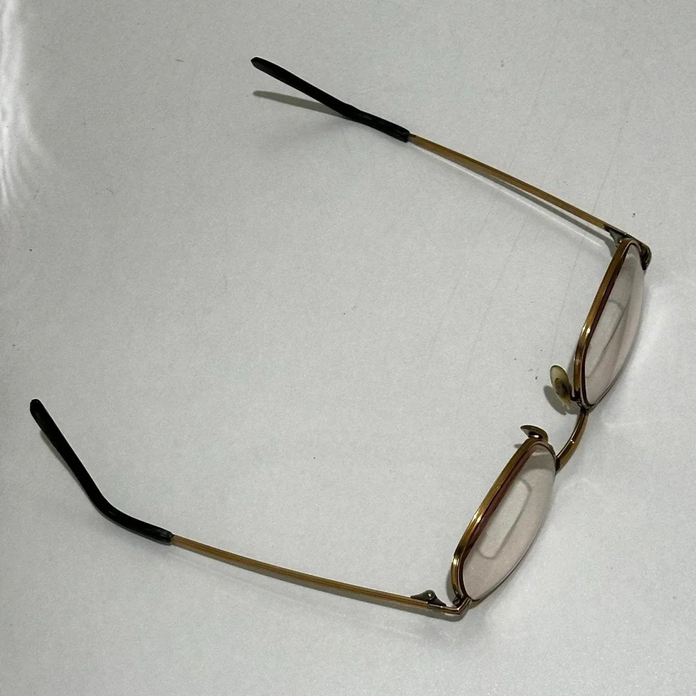 Antique Romco 12K Gold-Filled Rimmed Bifocal Eyeglasses 46-18 Rectangular Lenses